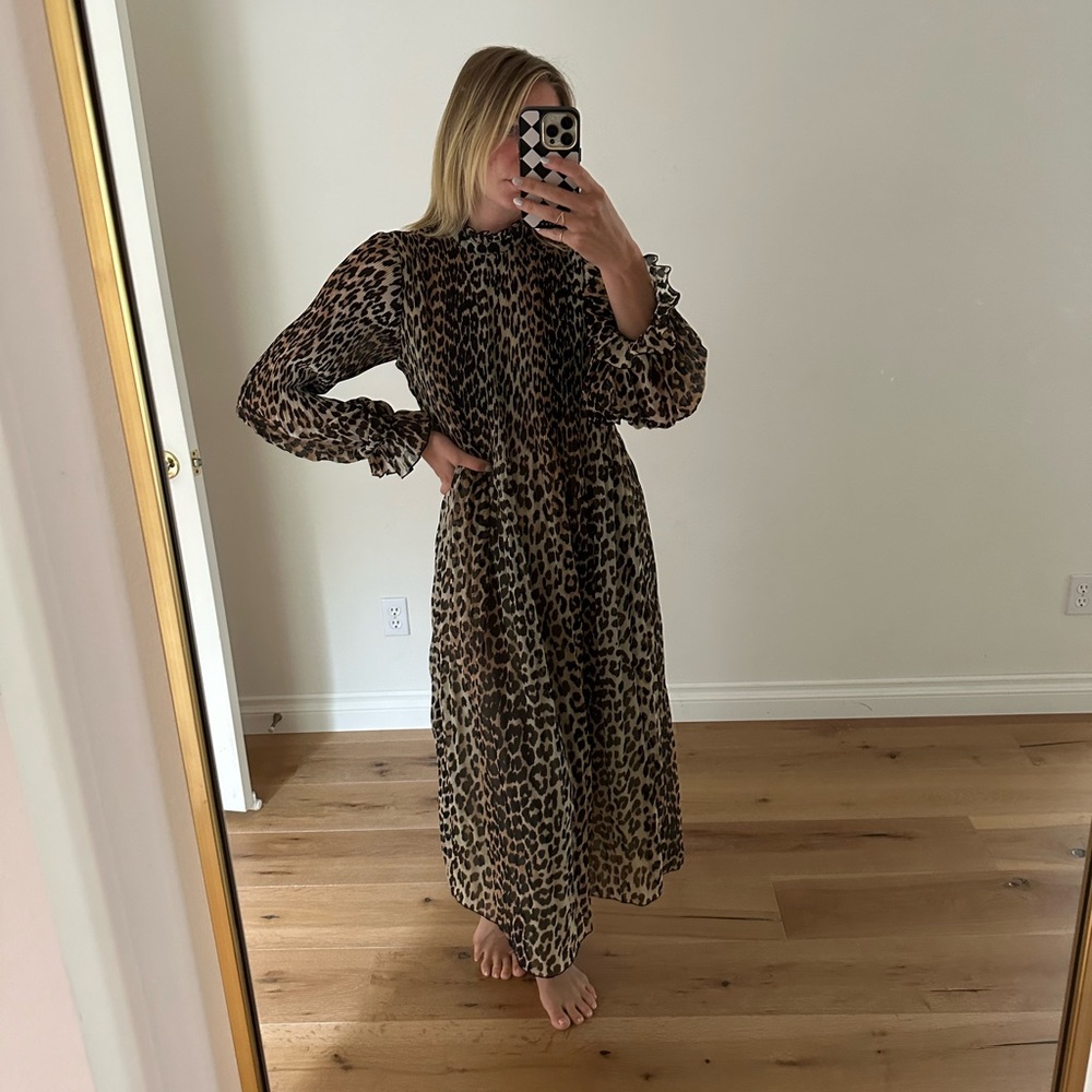 Ganni Leopard Print Dress